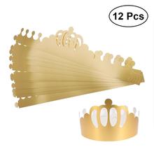 12pçs chapéus de festa dourado, chapéu ajustável de tiara, coroa, suprimentos de festa para adultos, crianças, aniversário, festa, adereços de fotos 2024 - compre barato