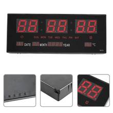 USB Digital Alarm Clock Backlight Snooze Mute Voice Calendar Desktop Electronic Table Clock EU Plug Large LED Table Desk clocks 2024 - buy cheap