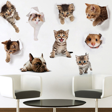 Милые 3d кошки настенная мультяшная наклейка животное наклейки на унитаз наклейки на сиденье для унитаза ванная комната холодильник Декор Двери 2024 - купить недорого
