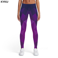 KYKU-mallas geométricas Harajuku para mujer, Leggings a rayas, elásticos, góticos, morados, de licra, sexys, para mujer 2024 - compra barato