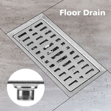 Escurridor de suelo rectangular de acero inoxidable, rejilla de desagüe de cocina, para ducha y baño, 20x10cm 2024 - compra barato