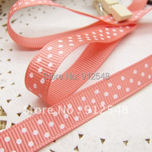 20yards 3/8" 10mm pink Polka Dots Grosgrain Ribbon -Free Shipping,yd10003 2024 - buy cheap
