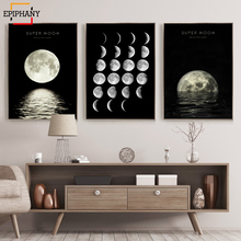 Moon Phases Wall Art Nordic Canvas Painting Modern Abstract Minimalist Posters and Prints Bedroom Living Room Wall Pictures 2024 - buy cheap