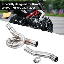 Motorcycle Exhaust Middle Pipe Link Connect Stainless Steel for Benelli BN302 TNT300 2014 2015 2016 2017 2018 2024 - buy cheap