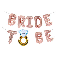 Casamento decoração do chuveiro de noiva 16 polegada ouro prata noiva a ser letra balões de diamante anel balão para festa de galinha favores 2024 - compre barato