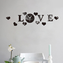 3D Wall Clock Mirror Sticker Mute Love Heart DIY Home Office Decoration WXV Sale 2024 - buy cheap