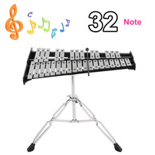 Складной 32 Note Glockenspiel деревянный ксилофон рамка алюминиевый образовательный ударный музыкальный инструмент с регулируемой подставкой 2024 - купить недорого