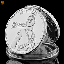 Coleção de moedas comemorativas do mundo, cronômetro de música do king michael jackson, banhado a prata, música americana 2024 - compre barato