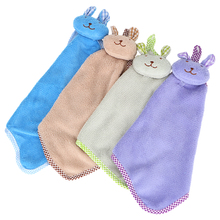 Hanging Hand Towels Water Absorption Cloth Dishcloths Can Be Hung Soft Coral Velvet No Lint Candy Colors Cute Cartoon Rabbit 2024 - buy cheap