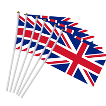 6pcs 14x21cm great British flag hand waving united kingdom flags 30cm Flagpoles country flag union jack cross 2024 - buy cheap