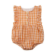 Summer Cute Newborn Baby Girls Plaids Short Sleeve Bodysuit Jumpsuit Outfits Set Clothes Playsuit 2024 - buy cheap