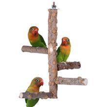 Pet Parrot Birds Standing Stick Wooden Bird Climbing Ladder Perches Cockatiel Parakeet Claw Grinding Toy Bird Cage Accessories 2024 - buy cheap