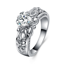 La mujer que el riesgo era efectivo en forma de anillo de plata de lujo anillos para las mujeres de anillo de cristal de zirconio boda banda promesa joyería de compromiso regalos 2024 - compra barato