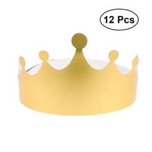 12 PCS Paper Crown Hats Party Supplies Birthday Hats Paper Hats for Baby Shower Costume Birthday Theme Parties Bridal Shower 2024 - buy cheap