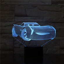 McQueen-Lámpara Led de 7 colores para niños, rayo 3D, Route 66, Your Racing Car, AW-1757 de mesa Usb táctil 2024 - compra barato