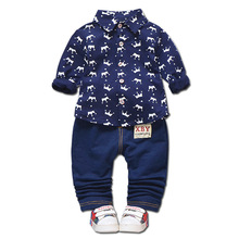 2020 New Baby Clothing Spring Autumn Kid Long Sleeve Casual Leisure Sports Suits Lapel Printed Shirt Pants 2pcs/Sets Boy Clothes 2024 - buy cheap