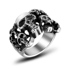 Мужское кольцо в стиле панк с несколькими черепами 316L, высококачественное кольцо из нержавеющей стали, уникальный дизайн, ювелирное изделие в стиле рок Sa145 2024 - купить недорого