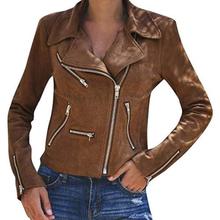 Pu Leather Jacket Women Ladies Coats Zip Up Leather Biker Jackets Casual Flight Top Outwear Coat Fashion Clothes 2024 - buy cheap