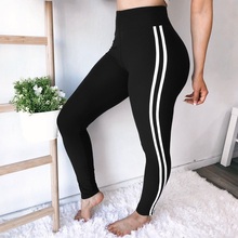 Preto de cintura alta mulheres leggings de fitness retalhos legging branco emperramento alta elastic workout leggins feminino empurrar para cima calças 2024 - compre barato