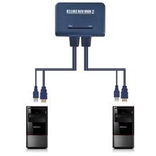 HDMI-переключатель, 2-портовый USB KVM-клавиатура, мышь, двойной дисплей, настольная версия, контроллер для компьютера, Бесплатная установка, HDMI-переключатель 2024 - купить недорого