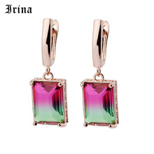 Irina-pendientes colgantes de cristal para mujer y niña, joyas bohemias coloridas, Color oro rosa, venta al por mayor 2024 - compra barato