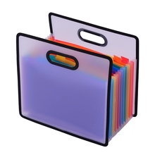 Accordion Expanding File Folder A4 Paper Filing Cabinet 12 Pockets Rainbow Coloured Portable Receipt Organizer With File Guide 2024 - buy cheap