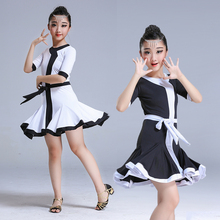Children's Latin dance skirt new style summer girls grading performance performance clothing girls competition practice clothing 2024 - buy cheap