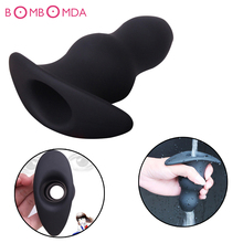 Plug anal oco de silicone, brinquedo erótico para homens e mulheres, massagem da próstata, plug anal com contas anal 2024 - compre barato