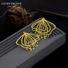 Suministros de fabricación de joyas hechas a mano, colgante de Metal cortado con láser, flor en bruto, accesorios de dijes de latón para collar, pendiente, RD556 2 2024 - compra barato