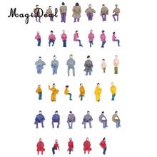 50Pcs/Pack Painted Model Train Seated People Passengers Figures for Station Platform Street Park Scenry Layout 1:87 HO Scale 2024 - buy cheap
