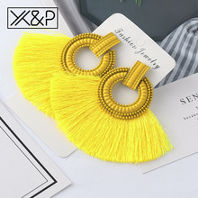 X&P Beautiful Bohemian Big Tassel Drop Earrings for Women Fringe Handmade Brincos Statement Fashion Women Earring 2019 Jewelry 2024 - buy cheap