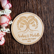 Imán de madera de boda, personalizado, GUARDAR LA FECHA, recuerdo de boda, Let Love Grow, invitación de madera, invitación de árbol de boda 2024 - compra barato