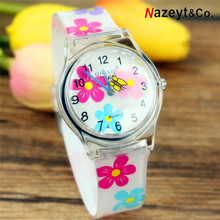 Relógio feminino casual de silicone, relógio de quartzo com design de flor 2024 - compre barato