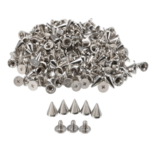 100pcs 10mm Round Spots Spikes Cone Studs Metal Rivet Bullet Screw For DIY Leathercraft Silver/Black Silver/Golden 2024 - buy cheap