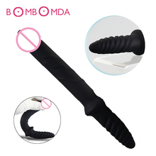 Cabeça de casal Dildo Plug Anal Massageador de Próstata Silicone Butt Plug G spot Estimulador Lésbicas Masturbação Brinquedos Do Sexo Para Mulher Homens 2024 - compre barato