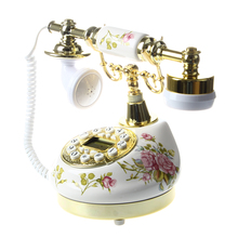 Teléfono de diseñador antiguo, telescopio nostálgico, teléfono vintage, teléfono de cerámica MS-9100 Floral con cable 2024 - compra barato