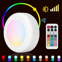 Wireless LED Puck Light RGB 12 Colors Wall Light Dimmable Night Hall Lamp Home Indoor Wall LED Night Light 2024 - buy cheap