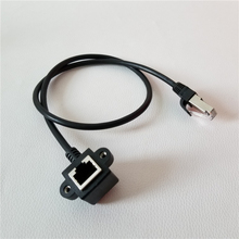 90 Degree Bending RJ45 Data Extension Cable with Mounting Function Male to Female 60cm Black 2024 - buy cheap
