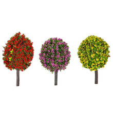 30Pcs/Lot Ball-shaped Flower Trees Mixed 3 Colors  Model Train Layout Garden Scenery landscape Trees Miniature 1:100 Scale 2024 - buy cheap