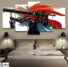 5 Panel Overlord Knight Figure Anime Figure Canvas Painting Printed For Living Room Wall Art Decor HD Picture Artworks Poster 2024 - buy cheap