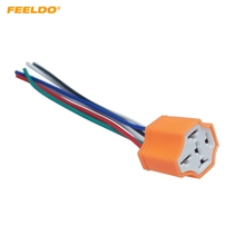 FEELDO 2 uds faro de coche 5 pines enchufe de cerámica extensión LED HID adaptador de luz con conector de arnés de cableado # FD5943 2024 - compra barato