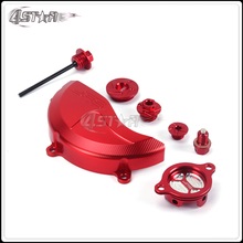 Motorcycle Red CNC Aluminum Screw Timing Engine Cover Oil Filter Cap Dipstick For HONDA CRF250R 10 2011 2012 2013 2014 2015 2016 2024 - buy cheap