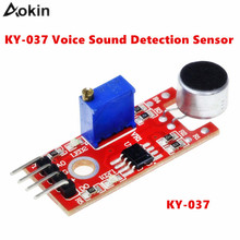 Módulo con Sensor de detección de sonido, transmisor de micrófono, Robot inteligente, para arduino, bricolaje, Kit de alta sensibilidad, 4 pines, nuevo, KY-037 2024 - compra barato