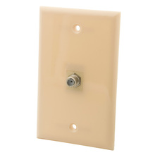 1 Gang Solid Style Ivory Color Single Port F Head RG6 TV Female To Female Wall Plate 2024 - buy cheap