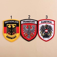 High Quality Deutschland Austria Frankfurt Badges Iron On Patches for Clothes 3D Diy Embroidery Letter Eagle Aplliques 2024 - buy cheap