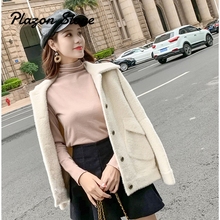 Plush Coat Shaggy Cardigan Korean Turn-down Collar Faux Fur Jacket Warm Single Breasted Manteau Fourrure Femme Fake Fur Coat 2024 - buy cheap