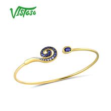 VISTOSO Pure 9K 375 Yellow Gold lab Created Sapphire White Sapphire Bangle For Woman Engagement Anniversary Trendy Fine Jewelry 2024 - buy cheap