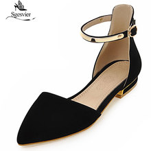 Sgesvier black apricot fashion summer shoes plus size 47 pointed toe buckle square heel casual single shoes women low heel pumps 2024 - buy cheap