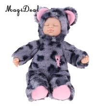 Bonecos de bebê dormindo, bonecos recém-nascidos com estampa de leopardo, roupas e pelúcia, presentes para crianças 2024 - compre barato