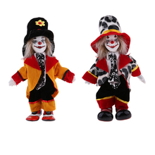 Muñeco de porcelana con ropa colorida para niños, regalo de cumpleaños, Halloween, Navidad, decoración de juguete, 2 uds. 2024 - compra barato